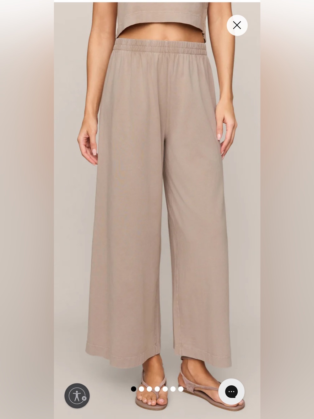 Z Supply Wide Leg Scout Pants in Stone Grey / Tan